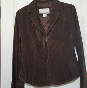 Suede 100% leather jacket shirt. Fitted.